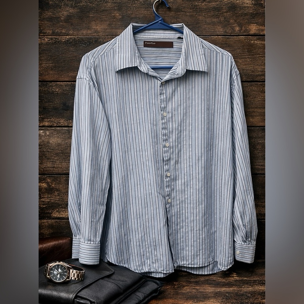 Perry Ellis Striped Button Down Size XL